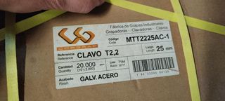 Clavo T 2,2 Galvanizado de 25mm 2000u