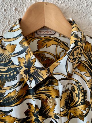 Camisa satinada barroca larga Modital talla L