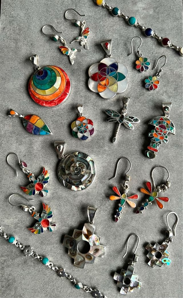 Joyería plata peruana 950 incrustada