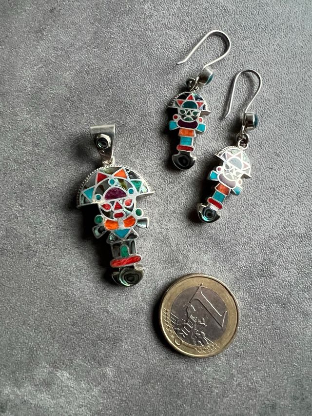 Joyería plata peruana 950 incrustada