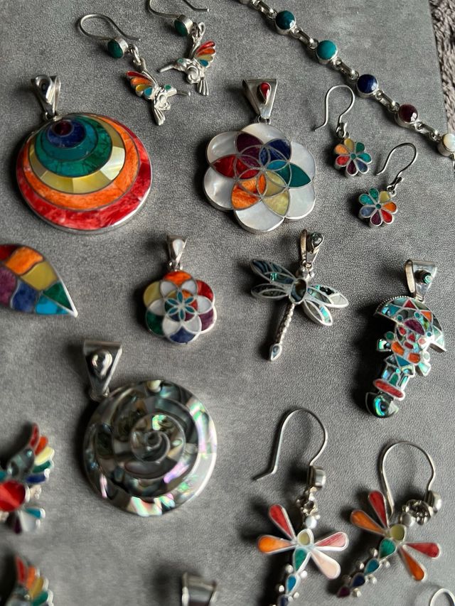 Joyería plata peruana 950 incrustada