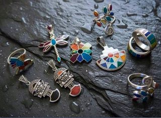 Joyería plata peruana 950 incrustada