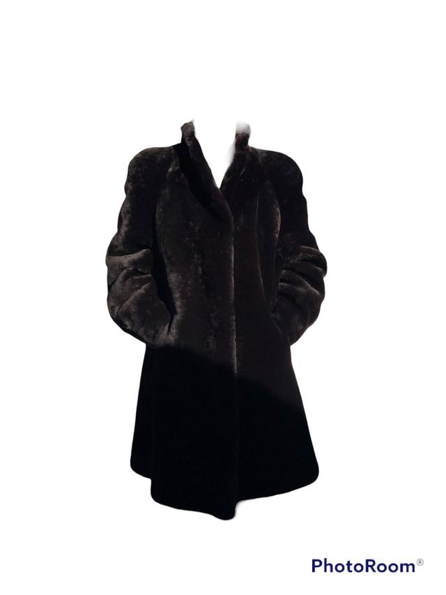 Abrigo clásico de piel de mutón