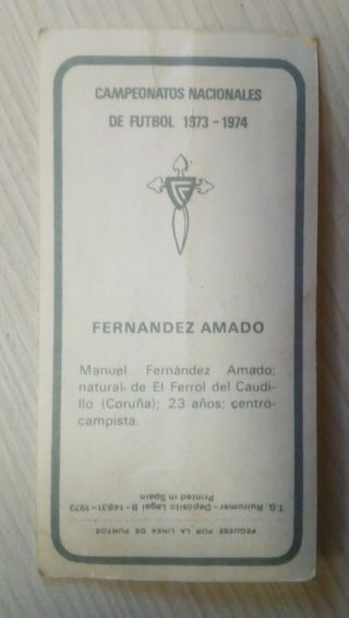 Cromo antiguo Futbol 