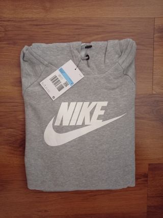 Sudadera Nike con Capucha Gris con Logo