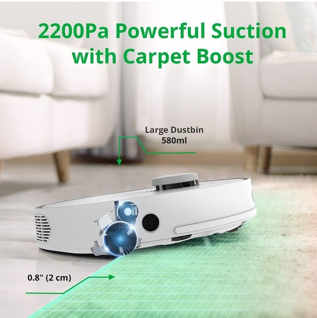 360 S5 Robot Aspirador, Tecnología láser, Potencia