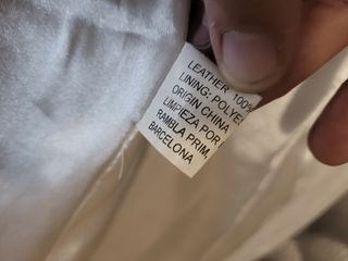 Chaquetón largo piel 100% blanco con forro talla L