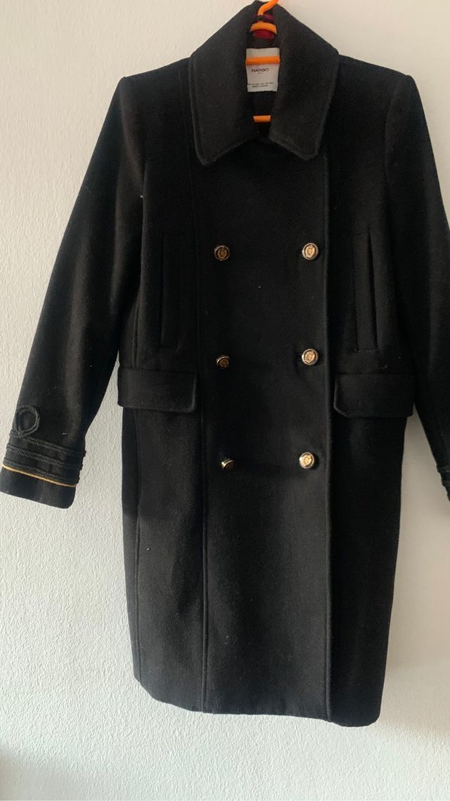 Abrigo Lana Mango negro XS suit