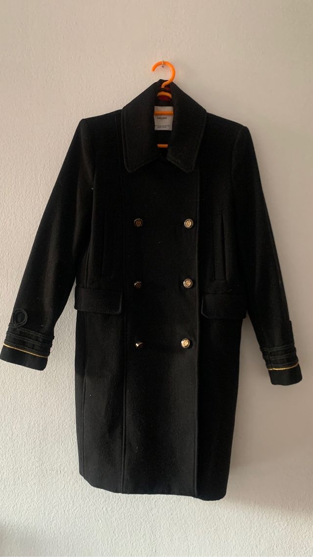Abrigo Lana Mango negro XS suit