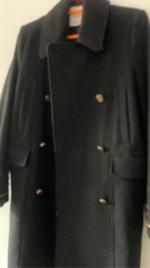 Abrigo Lana Mango negro XS suit