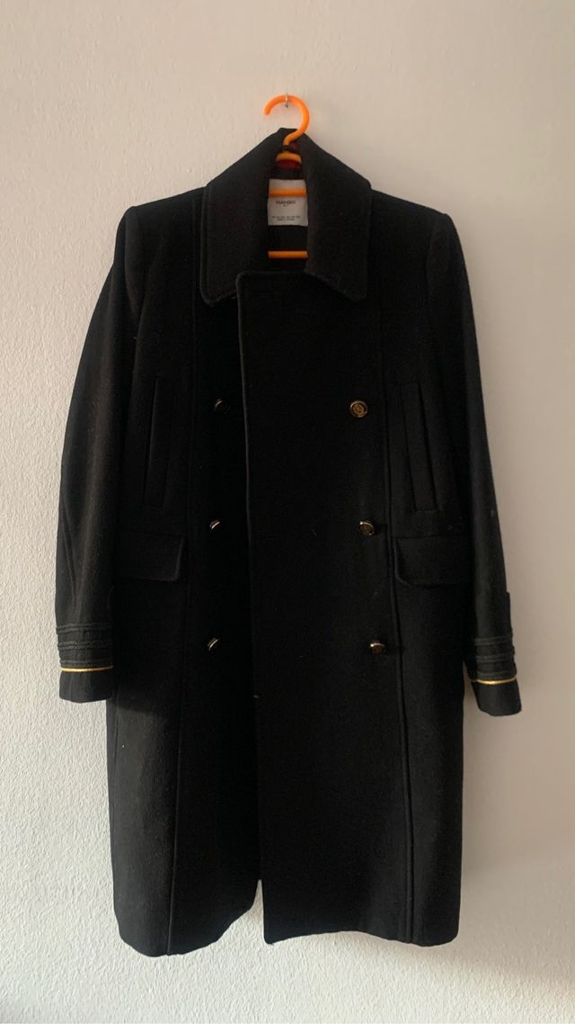 Abrigo Lana Mango negro XS suit