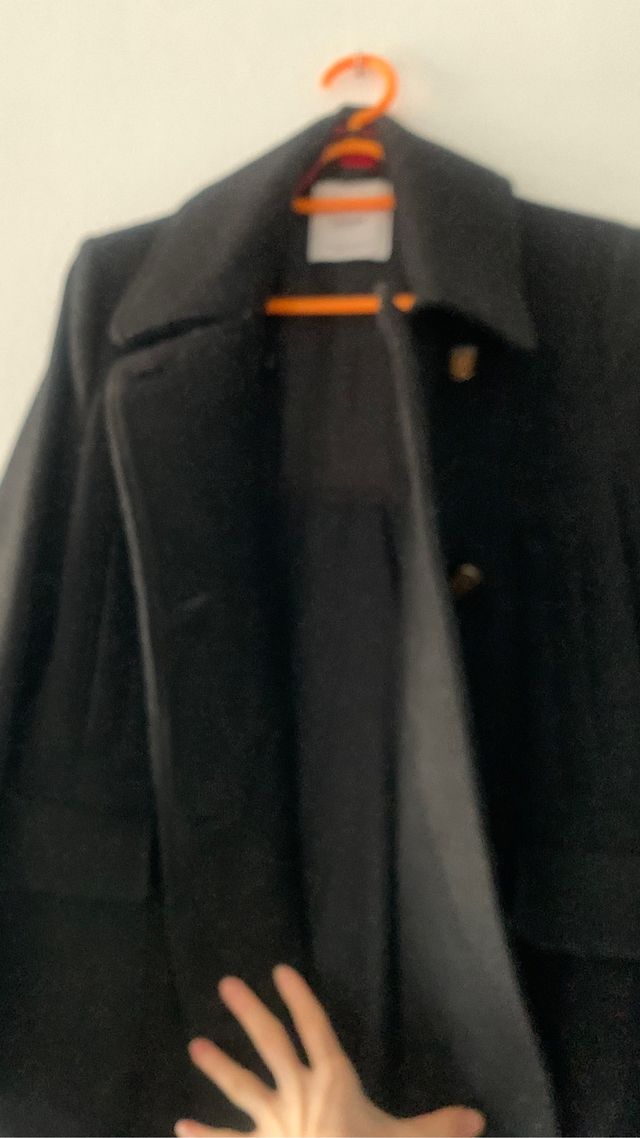 Abrigo Lana Mango negro XS suit