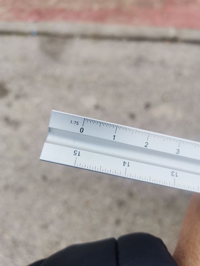 3ud ESCALIMETRO DE ALUMINIO 5 ESCALAS 30cm