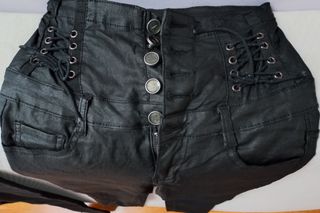 pantalón mujer de imitación cuero talle alto