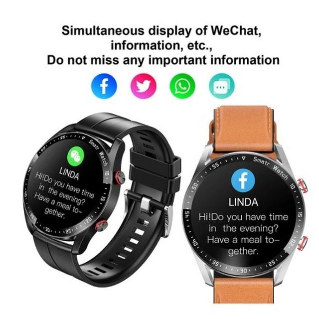 Reloj inteligente con correa de cuero