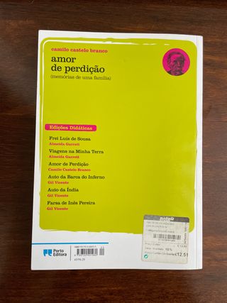 Livro "Amor de perdição"