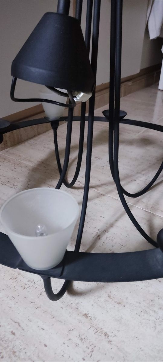 Lampara Ikea forja y cristal