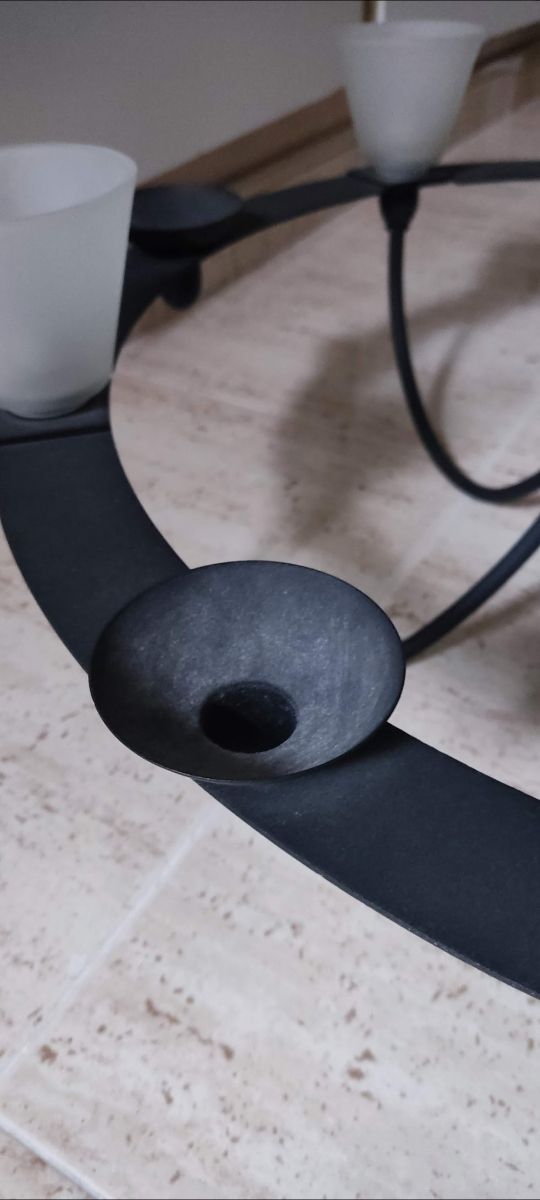 Lampara Ikea forja y cristal