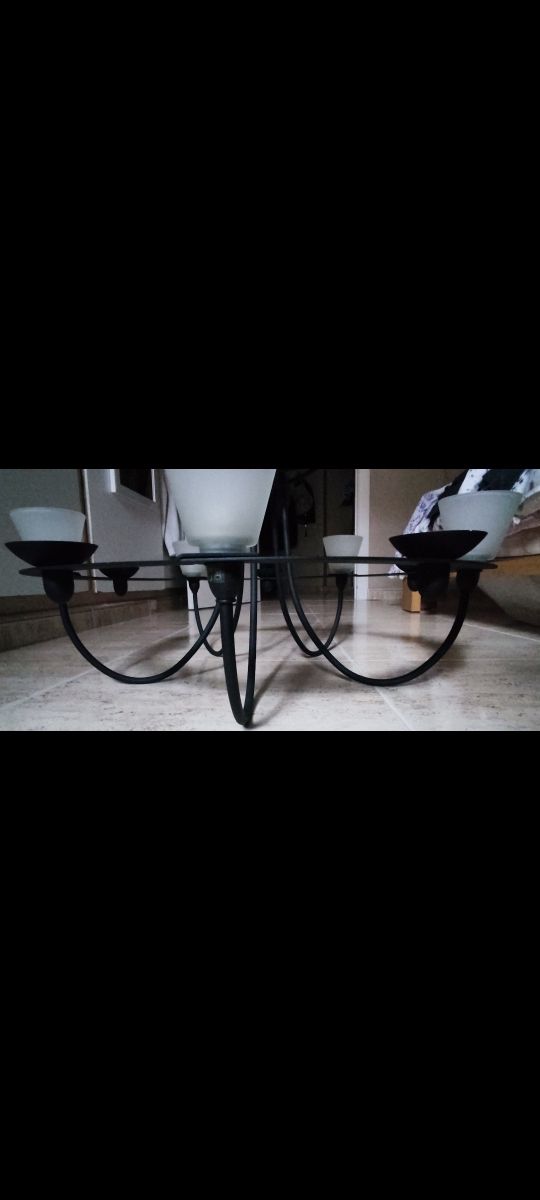 Lampara Ikea forja y cristal