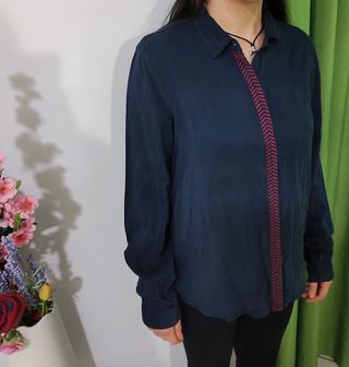 Camicia blu navy Promod nuova 100% Lyocell