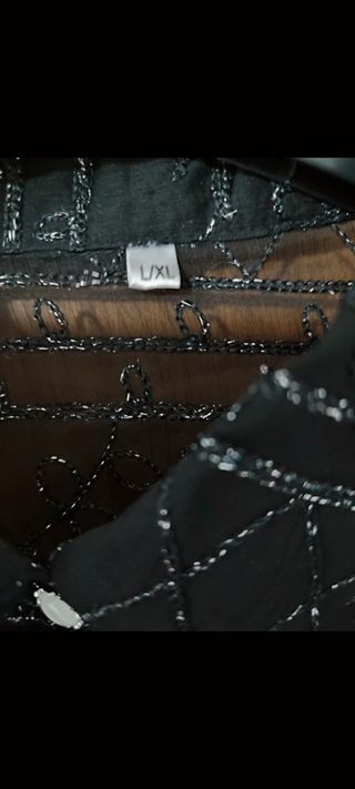 Camicia nera voile con decorazioni glitterate