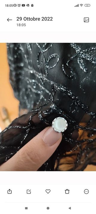 Camicia nera voile con decorazioni glitterate