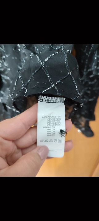 Camicia nera voile con decorazioni glitterate