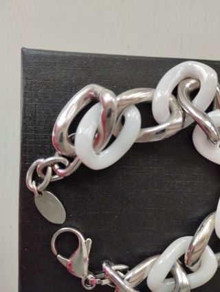 Pulsera Lotus de plata con eslabones 