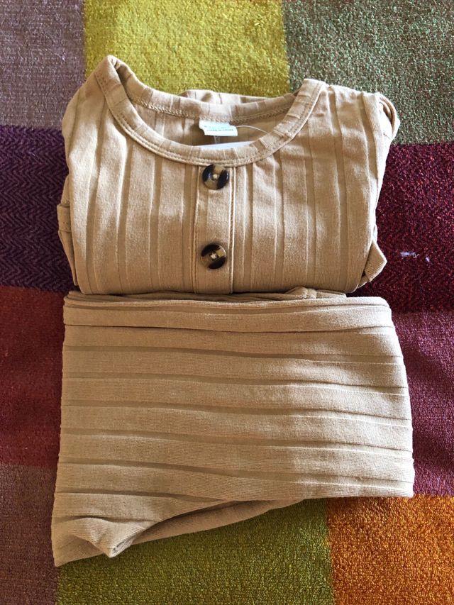Body+pantalones bebé beix