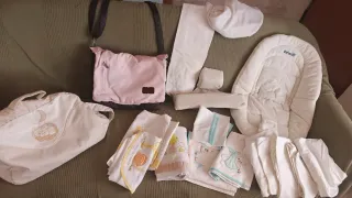 Mini cuna madera + el lote de todo un poco !!!!