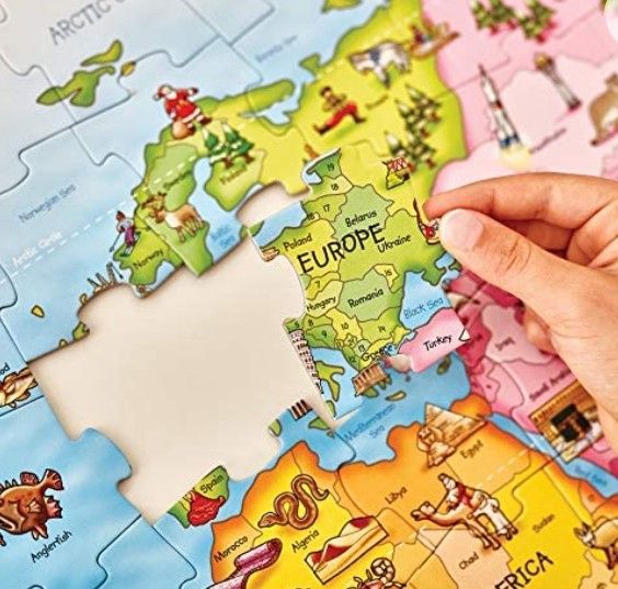 Puzzle gigante del mapa del mundo