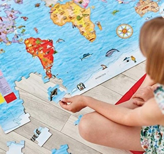 Puzzle gigante del mapa del mundo