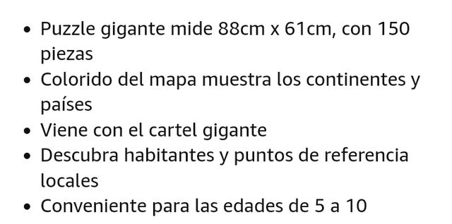 Puzzle gigante del mapa del mundo