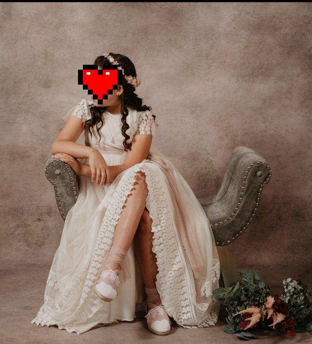 vestido comunión con complementos, sin can can