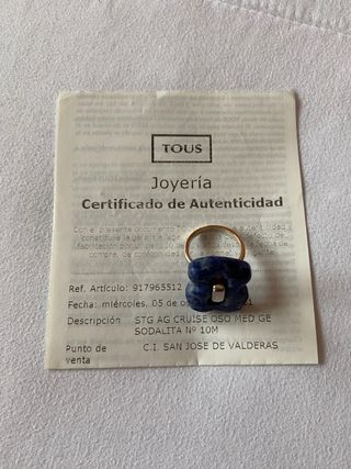 Anillo tous
