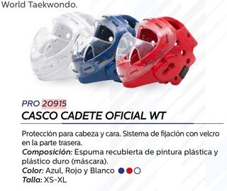 Casco Cadete Oficial Worl Taekwondo