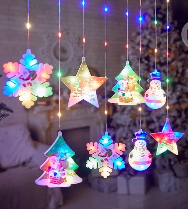 luces cortina navidad