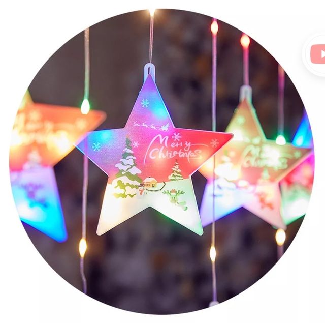 luces cortina navidad