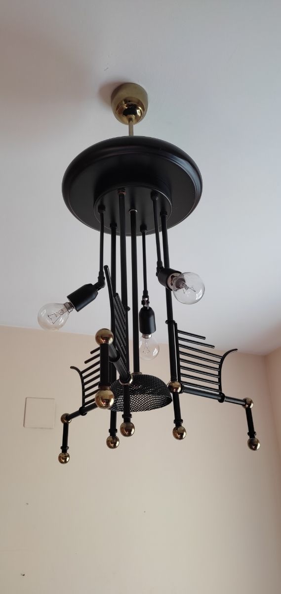 Lámpara de techo moderna de metal negro