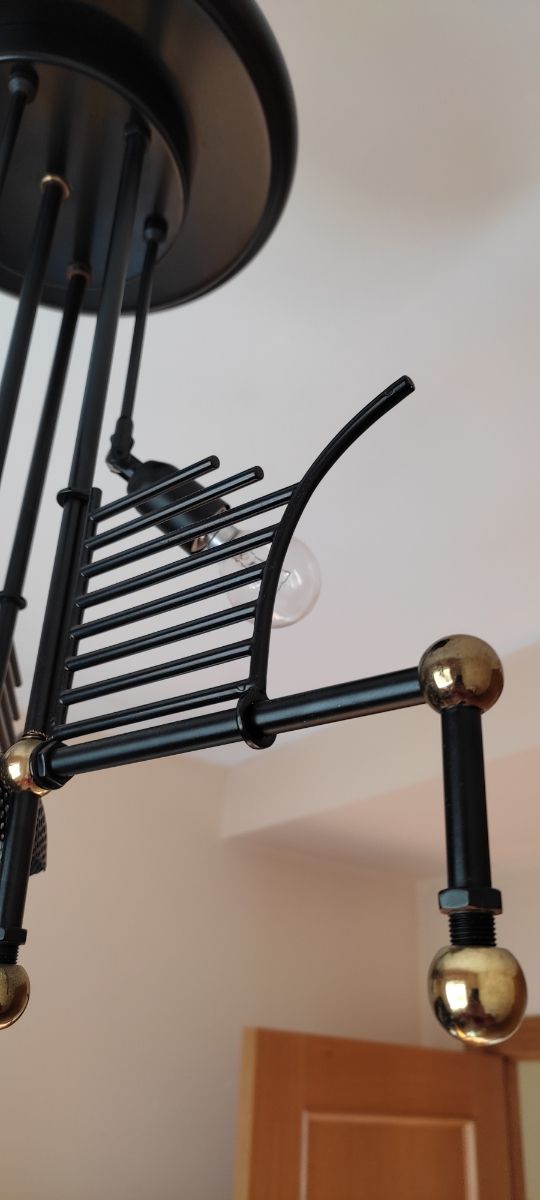 Lámpara de techo moderna de metal negro