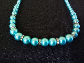 Regalo día de la madre.Collar de perla azul