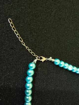Regalo día de la madre.Collar de perla azul
