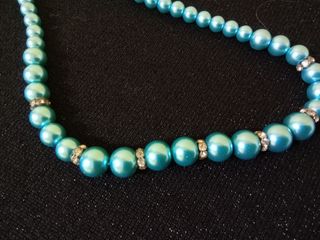 Regalo día de la madre.Collar de perla azul