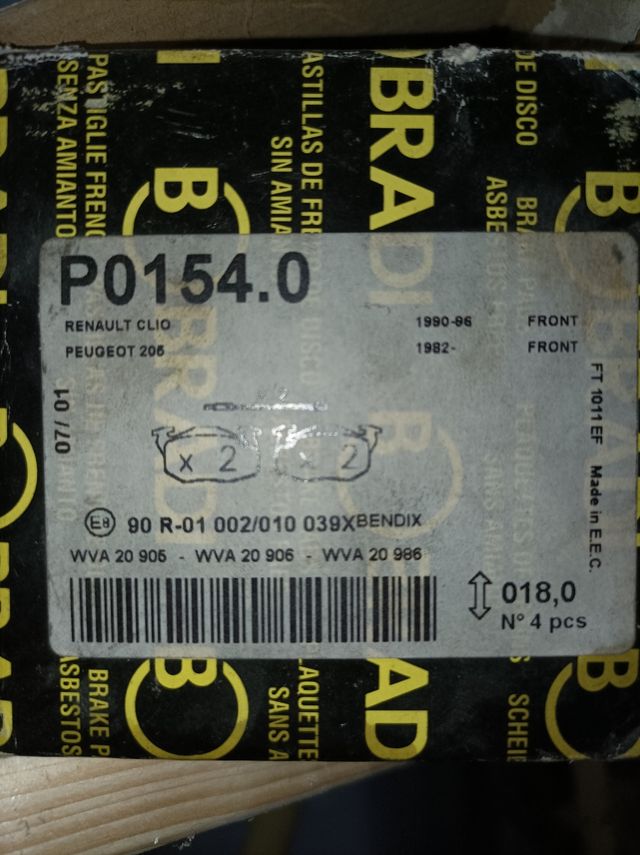 Pastillas de freno 206\Clio.
