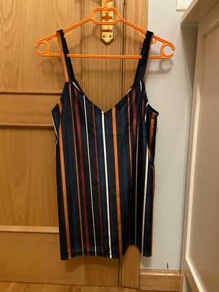 Camiseta larga terciopelo rayas