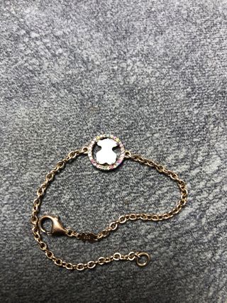 Pulsera de plata rosa tous con osito de nakar