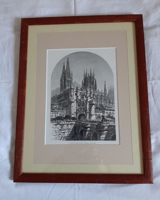 Xilografía de Burgos capital, sin marco