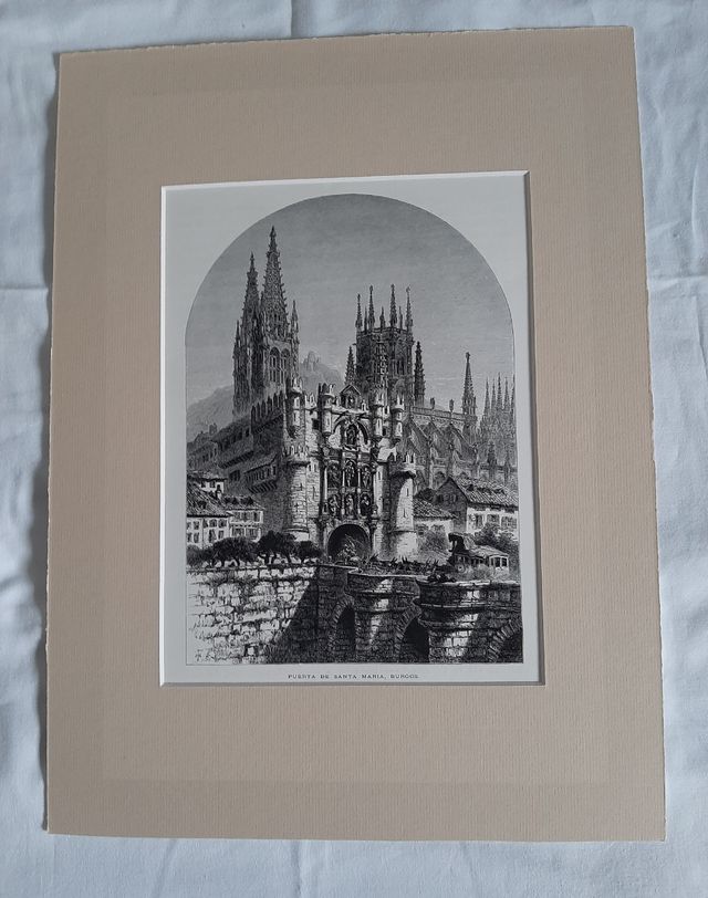 Xilografía de Burgos capital, sin marco