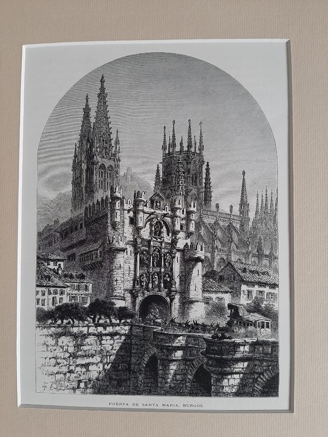 Xilografía de Burgos capital, sin marco