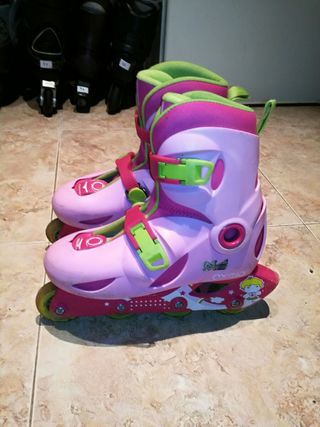patines rosa poco uso talla 33 34 35 y 36
